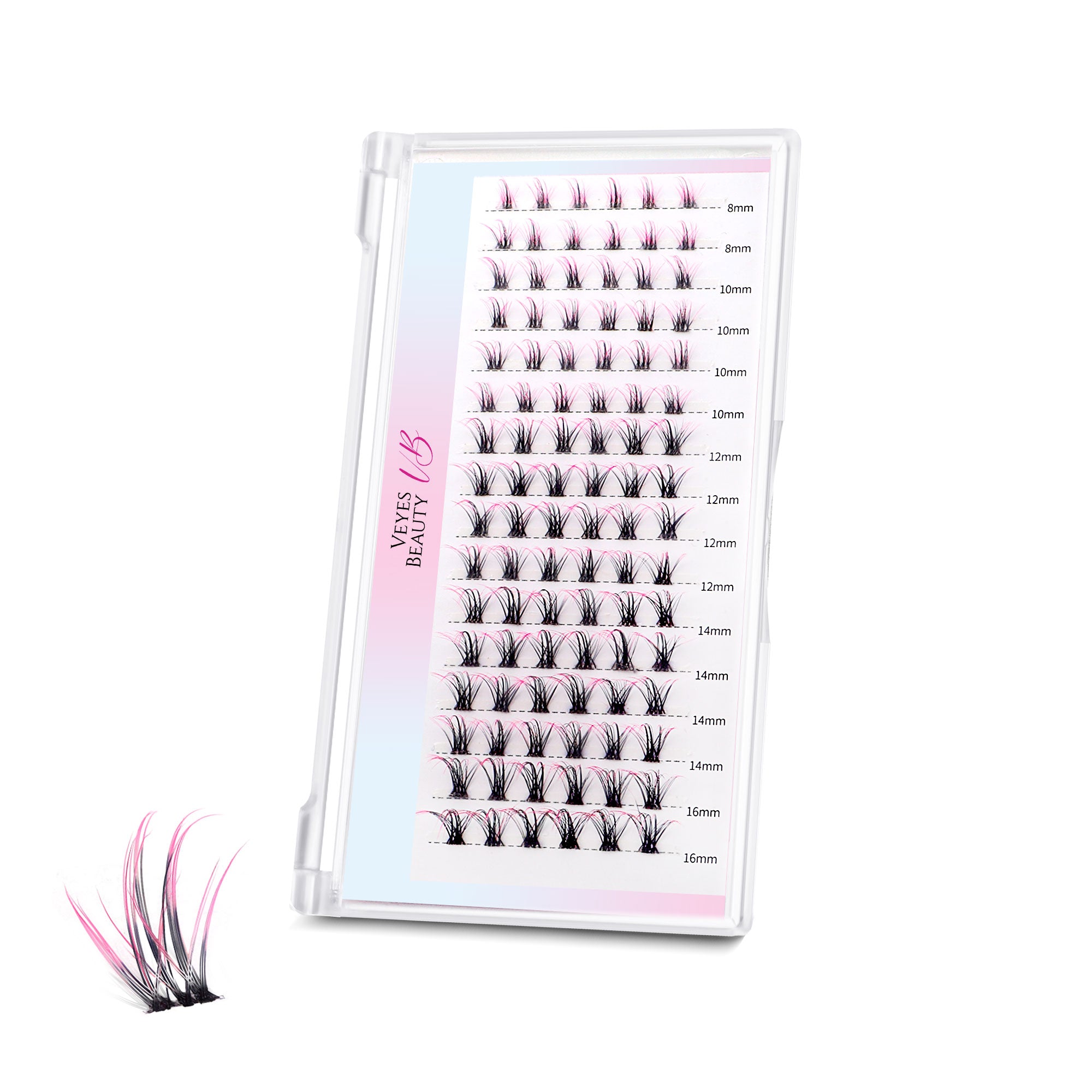 Ombre Colored Lash Clusters