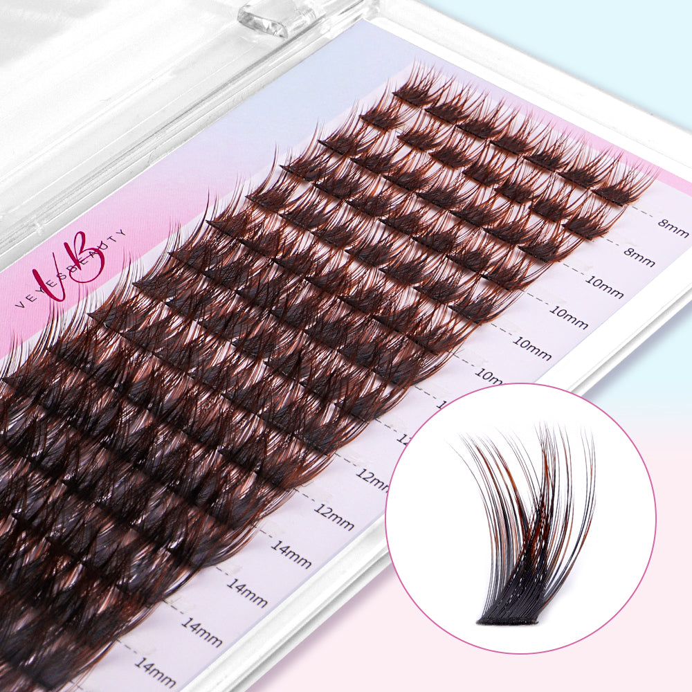 Ombre Colored Lash Clusters