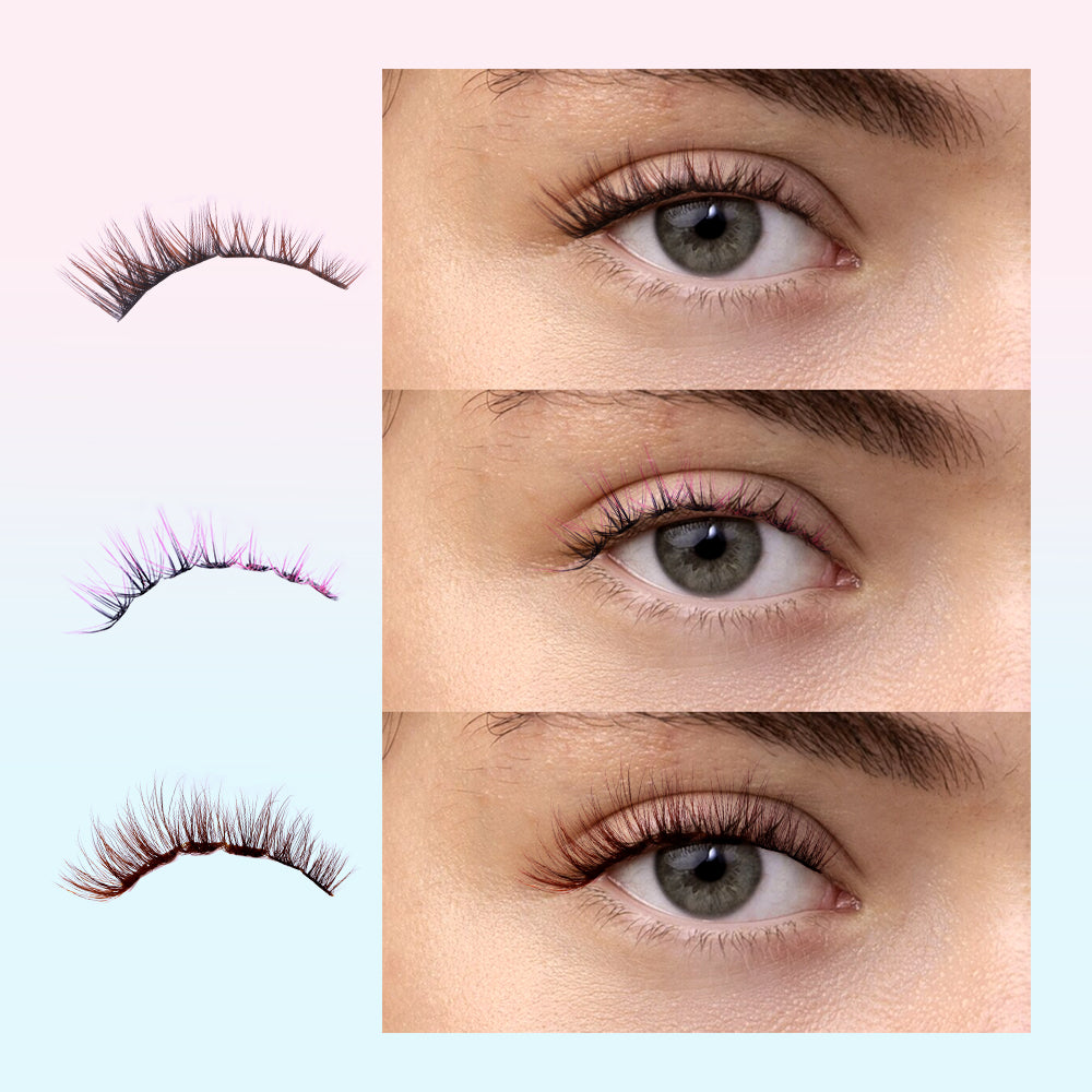 Ombre Colored Lash Clusters